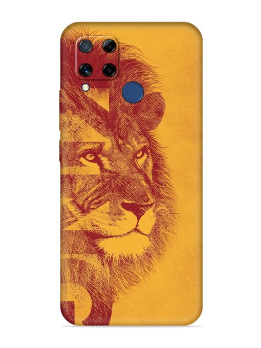 Gold Lion Crown Art Embossed Soft Silicone Case for Realme C15 Zapvi