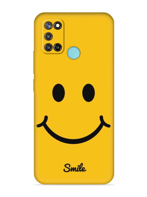 Yellow Smiley Embossed Soft Silicone Case for Realme C17 Zapvi