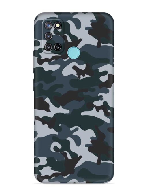 Dark Blue Army Military Art Embossed Soft Silicone Case for Realme C17