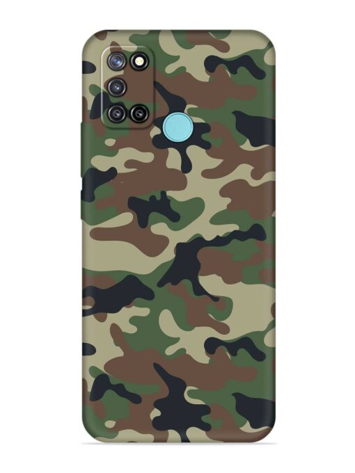 Army Military Camouflage Dark Green Embossed Soft Silicone Case for Realme C17