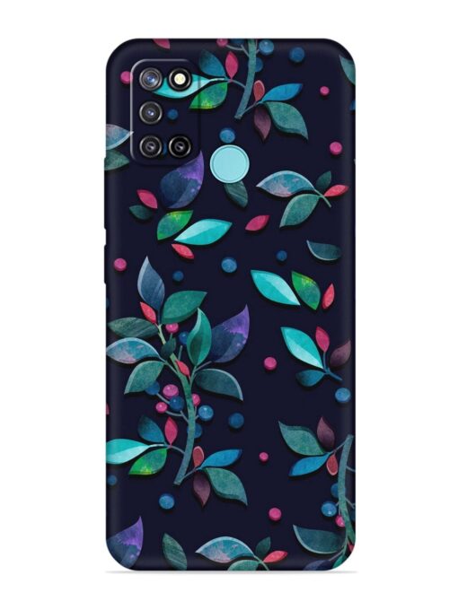 Decorative Watercolor Flower Embossed Soft Silicone Case for Realme C17