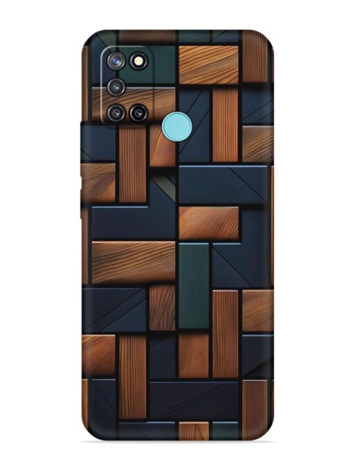 Wooden Background Cubes Embossed Soft Silicone Case for Realme C17