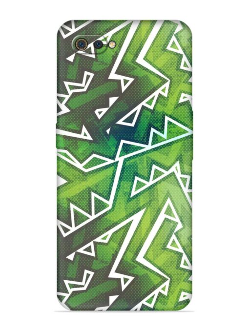 Green Graffiti Seamless Embossed Soft Silicone Case for Realme C2 Zapvi