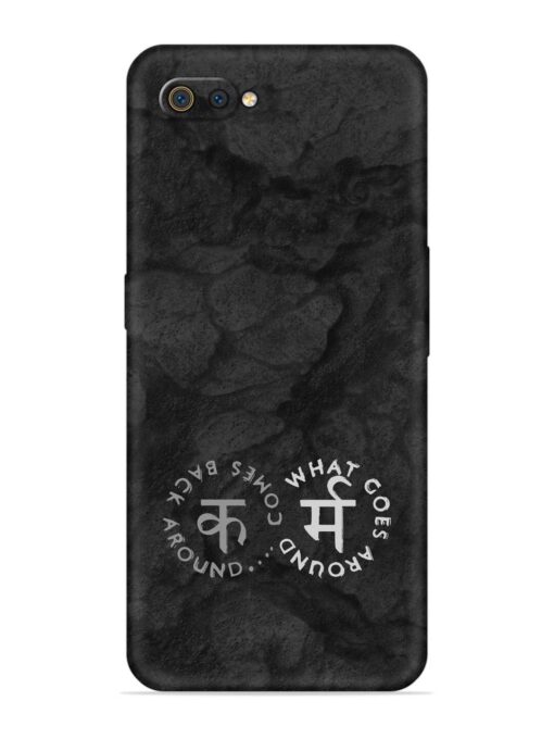 Karma Hindi Word Embossed Soft Silicone Case for Realme C2 Zapvi