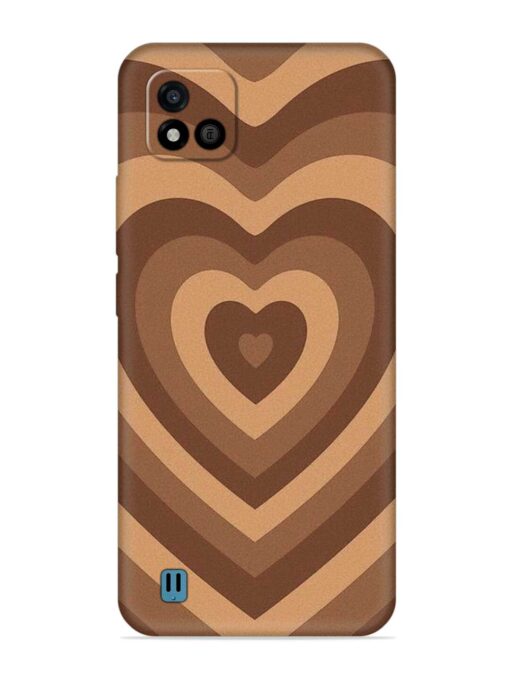 Brown Heart Embossed Soft Silicone Case for Realme C20