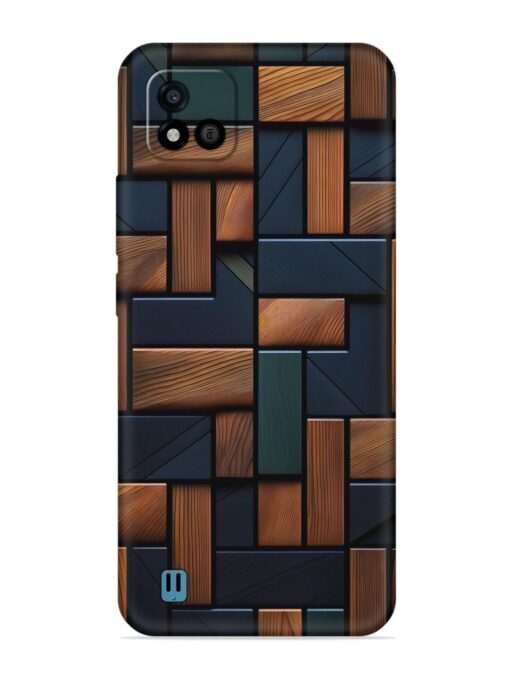 Wooden Background Cubes Embossed Soft Silicone Case for Realme C20 Zapvi