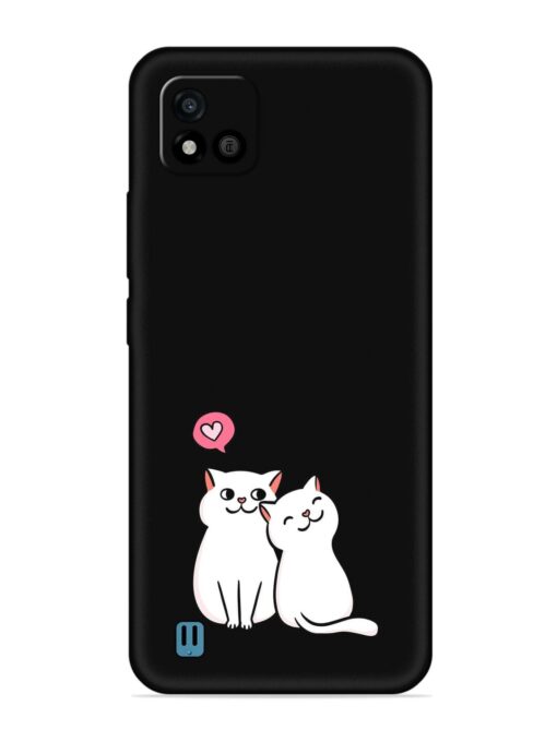 Cute Loving Cats Embossed Soft Silicone Case for Realme C20