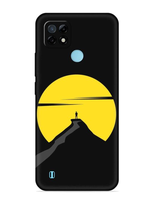 Black Ultra Vector Embossed Soft Silicone Case for Realme C21 Zapvi