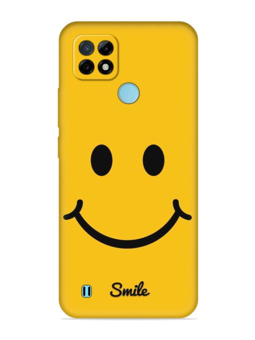 Yellow Smiley Embossed Soft Silicone Case for Realme C21 Zapvi