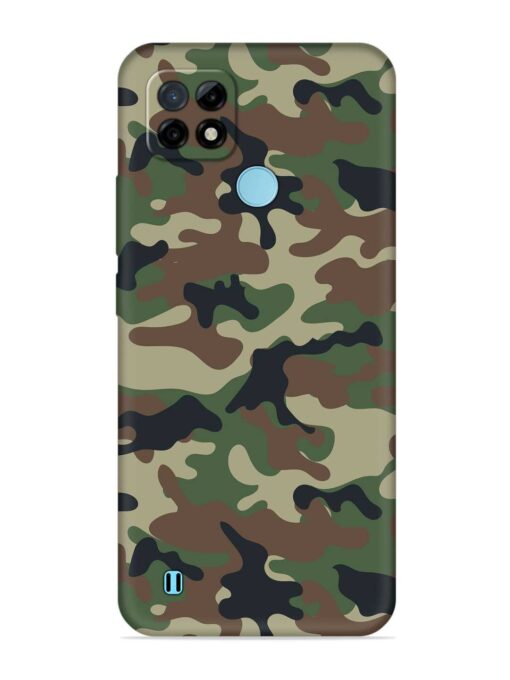 Army Military Camouflage Dark Green Embossed Soft Silicone Case for Realme C21 Zapvi