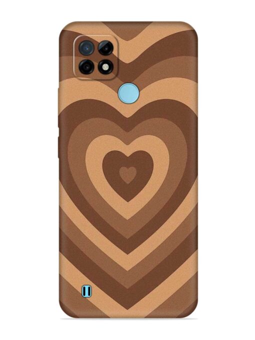 Brown Heart Embossed Soft Silicone Case for Realme C21 Zapvi