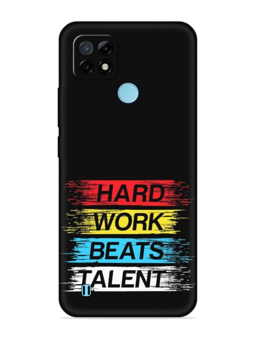 Hard Work Beats Embossed Soft Silicone Case for Realme C21 Zapvi