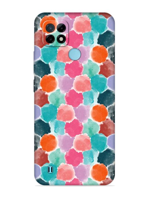 Colorful Seamless Pattern Embossed Soft Silicone Case for Realme C21