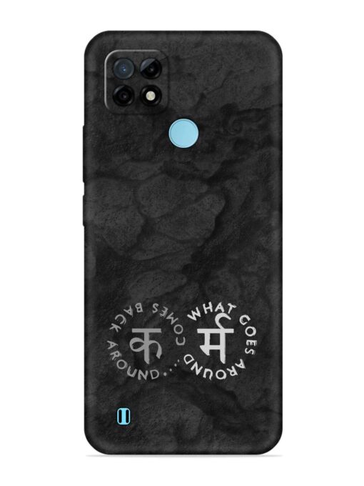 Karma Hindi Word Embossed Soft Silicone Case for Realme C21 Zapvi