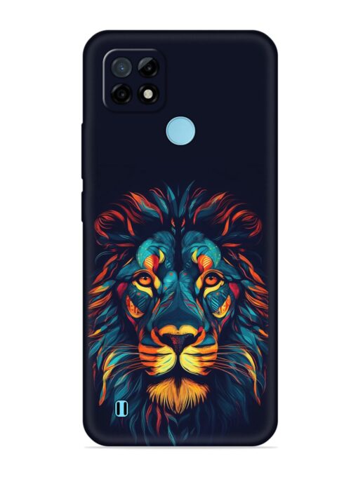 Colorful Lion Embossed Soft Silicone Case for Realme C21 Zapvi