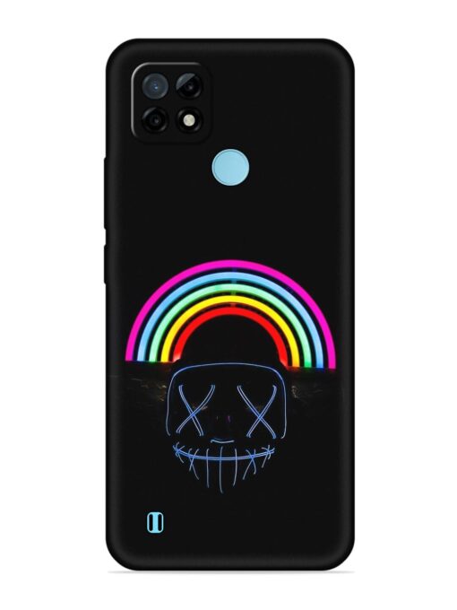 Mask Rainbow Embossed Soft Silicone Case for Realme C21 Zapvi