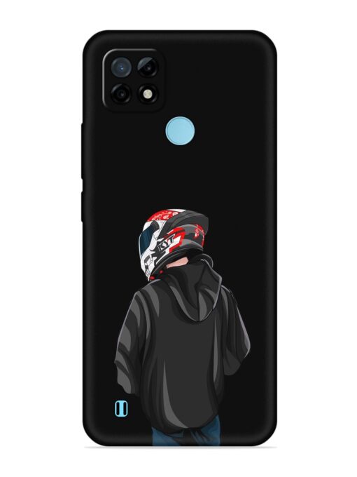 Motorcycle Rider Embossed Soft Silicone Case for Realme C21 Zapvi