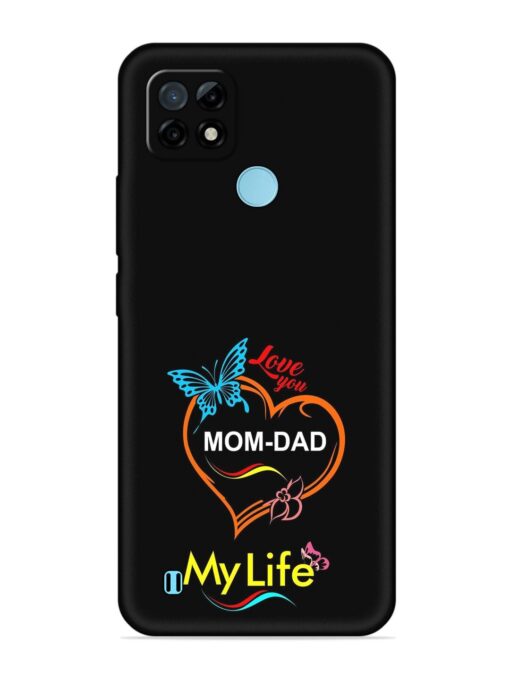 Love You Mom Dad Embossed Soft Silicone Case for Realme C21 Zapvi