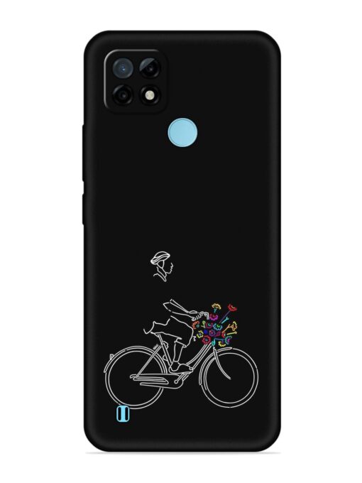 Minimalist Cycle Art Embossed Soft Silicone Case for Realme C21 Zapvi