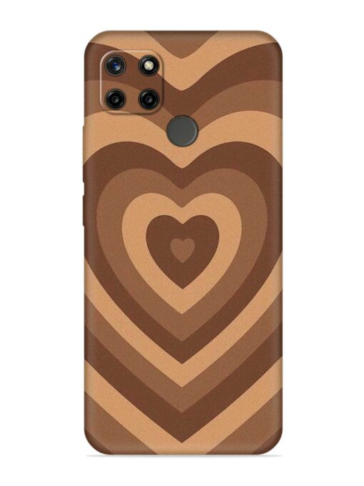 Brown Heart Embossed Soft Silicone Case for Realme C21Y Zapvi