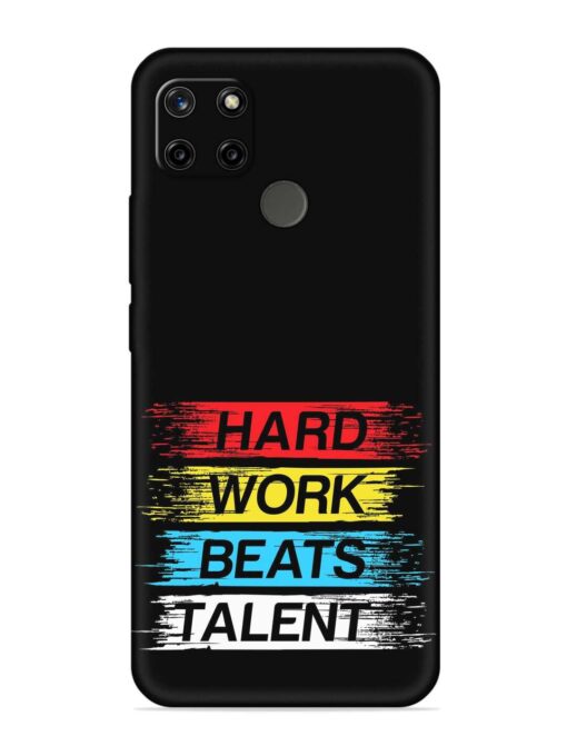 Hard Work Beats Embossed Soft Silicone Case for Realme C21Y Zapvi