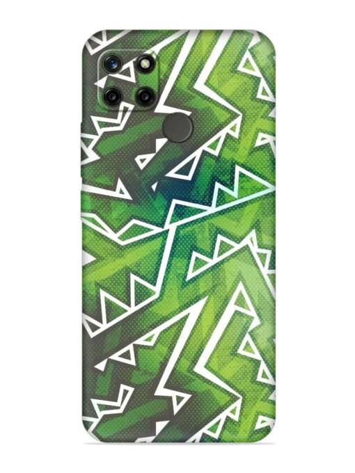 Green Graffiti Seamless Embossed Soft Silicone Case for Realme C21Y Zapvi