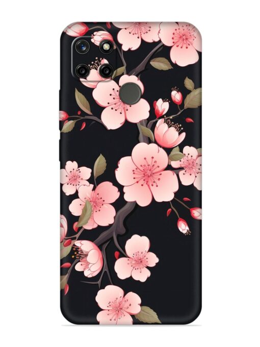 Cherry Blossom Embossed Soft Silicone Case for Realme C21Y Zapvi