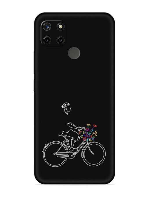 Minimalist Cycle Art Embossed Soft Silicone Case for Realme C21Y Zapvi