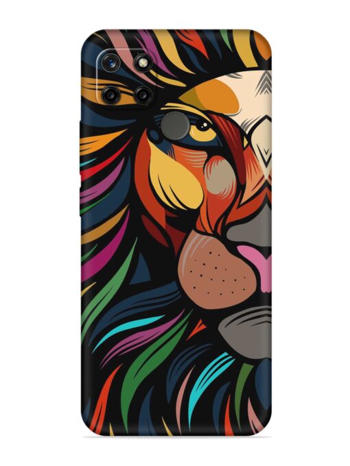 Trippy Lion Art Embossed Soft Silicone Case for Realme C21Y