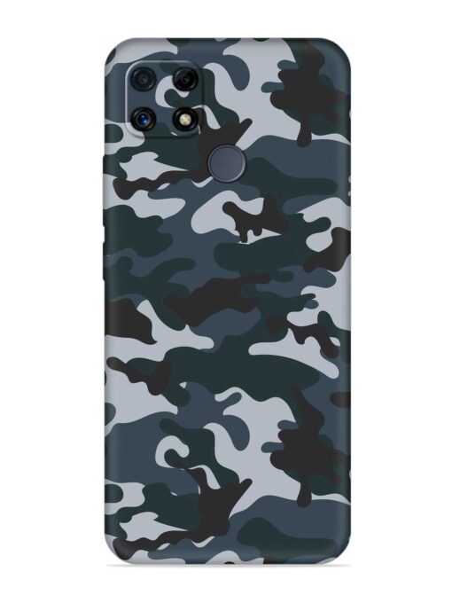 Dark Blue Army Military Art Embossed Soft Silicone Case for Realme C25