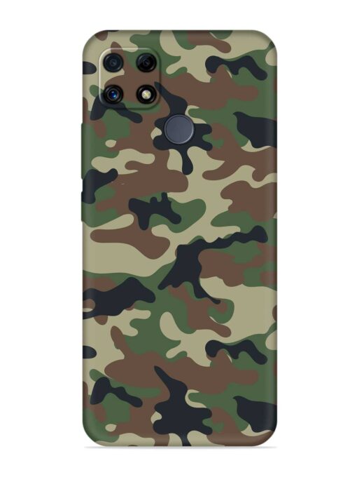 Army Military Camouflage Dark Green Embossed Soft Silicone Case for Realme C25