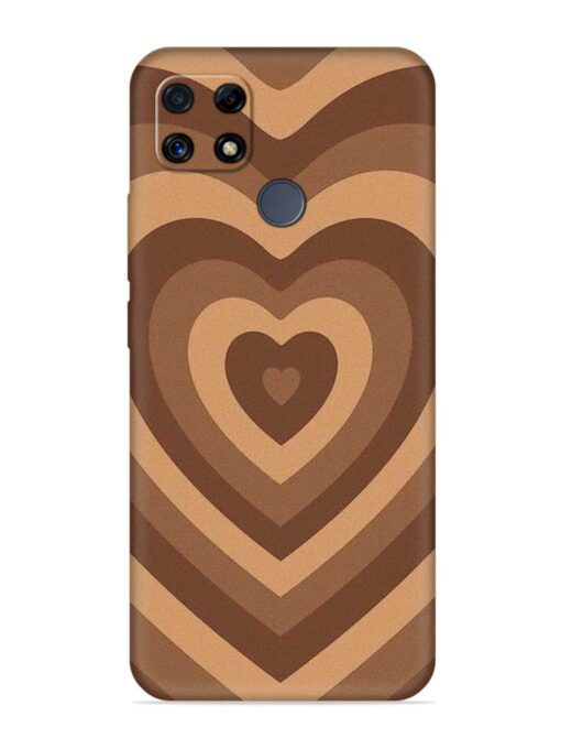 Brown Heart Embossed Soft Silicone Case for Realme C25