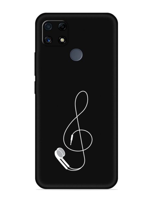 Music Earphone Vector Embossed Soft Silicone Case for Realme C25 Zapvi