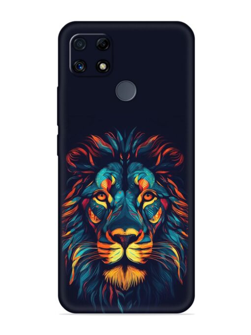 Colorful Lion Embossed Soft Silicone Case for Realme C25