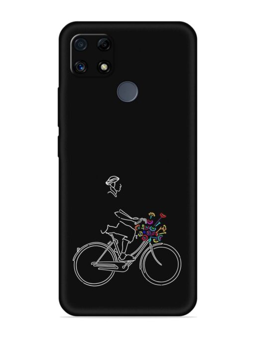 Minimalist Cycle Art Embossed Soft Silicone Case for Realme C25 Zapvi