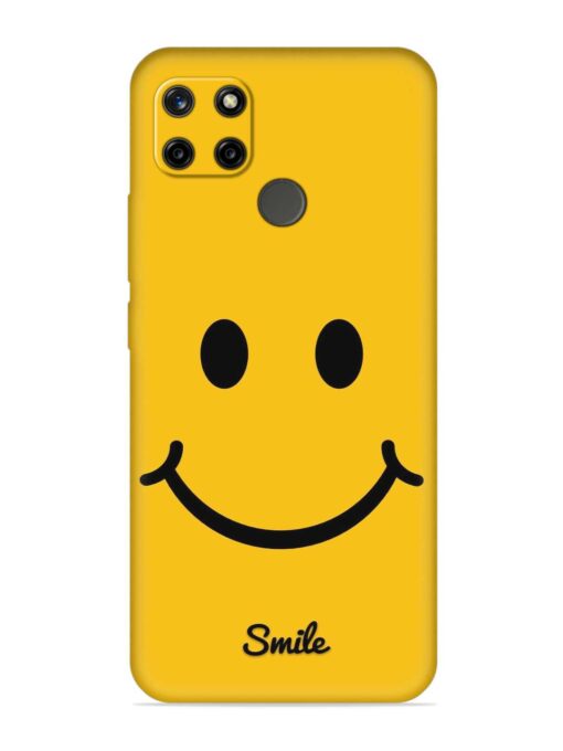 Yellow Smiley Embossed Soft Silicone Case for Realme C25Y Zapvi