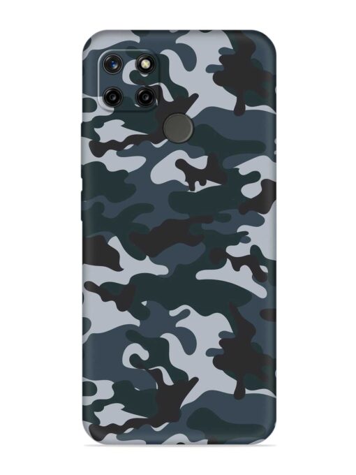 Dark Blue Army Military Art Embossed Soft Silicone Case for Realme C25Y Zapvi