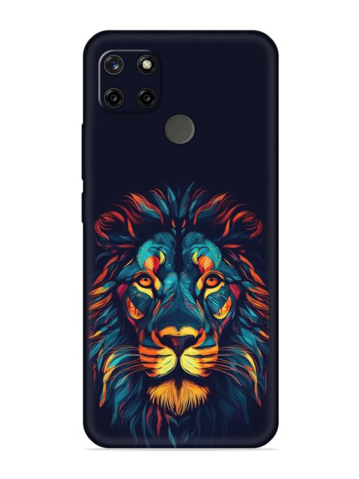 Colorful Lion Embossed Soft Silicone Case for Realme C25Y