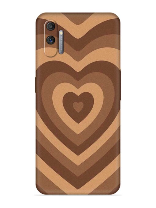 Brown Heart Embossed Soft Silicone Case for Realme C3 Zapvi