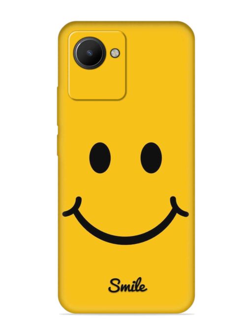 Yellow Smiley Embossed Soft Silicone Case for Realme C30 Zapvi