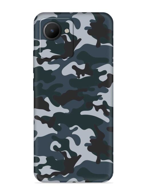 Dark Blue Army Military Art Embossed Soft Silicone Case for Realme C30