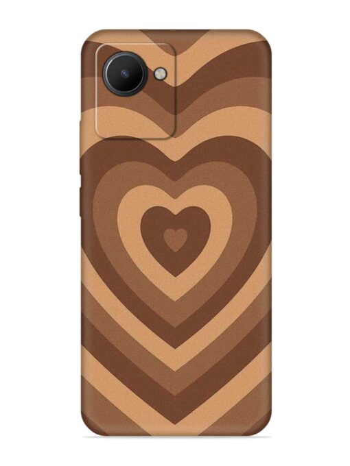 Brown Heart Embossed Soft Silicone Case for Realme C30