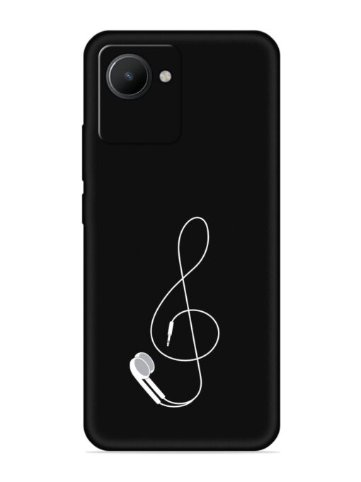 Music Earphone Vector Embossed Soft Silicone Case for Realme C30 Zapvi