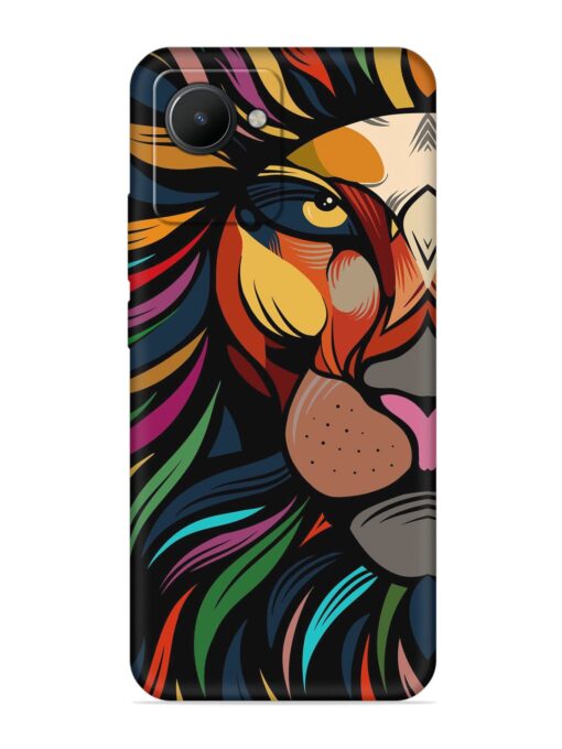 Trippy Lion Art Embossed Soft Silicone Case for Realme C30