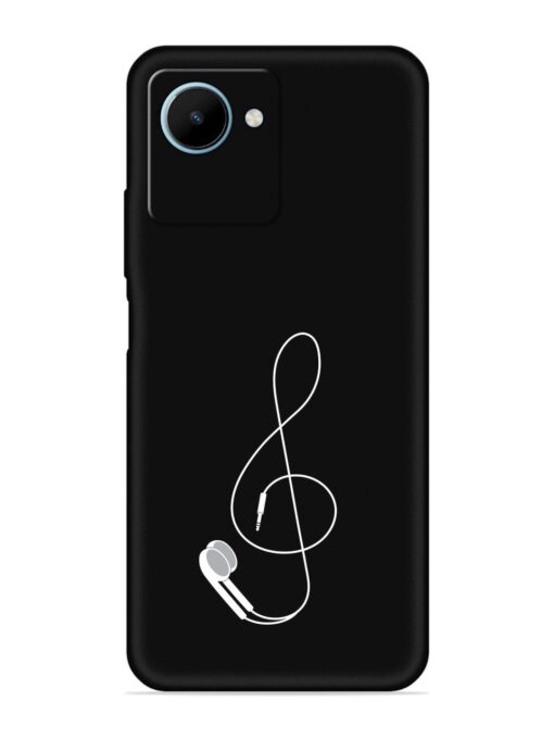 Music Earphone Vector Embossed Soft Silicone Case for Realme C30S