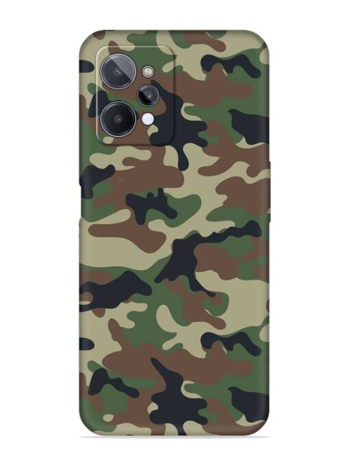 Army Military Camouflage Dark Green Embossed Soft Silicone Case for Realme C31