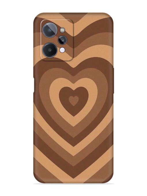 Brown Heart Embossed Soft Silicone Case for Realme C31