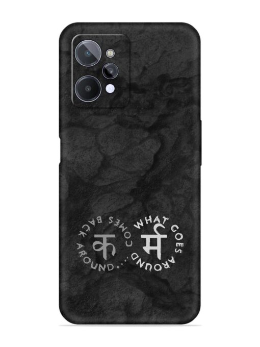 Karma Hindi Word Embossed Soft Silicone Case for Realme C31 Zapvi