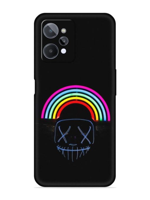 Mask Rainbow Embossed Soft Silicone Case for Realme C31 Zapvi