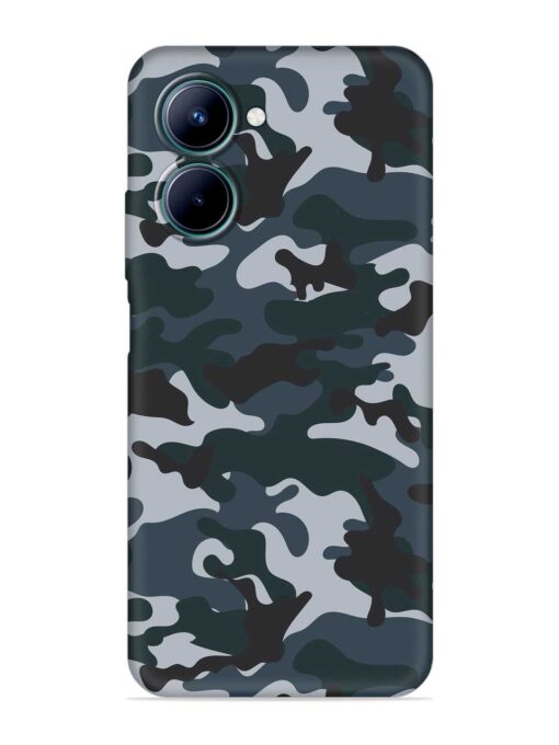 Dark Blue Army Military Art Embossed Soft Silicone Case for Realme C33